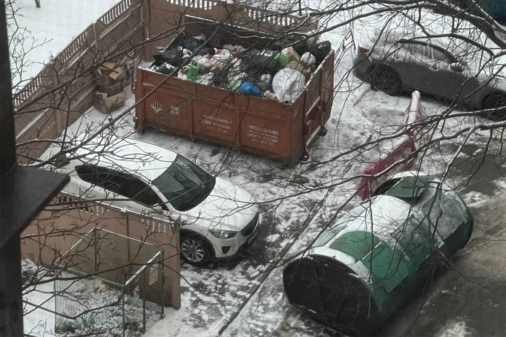 Петербургские коммунальщики наказали автовладельца, паркующегося на мусорной площадке